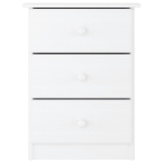 Comodino ALTA Bianco 41x35x55,5 cm in Legno Massello di Pino