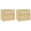 Comodini 2 pz 40x30,5x35,5 cm in Legno Massello di Pino