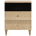 Comodino 50x33x60 cm in Legno Massello di Mango