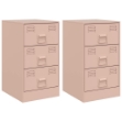 Comodini 2 pz Rosa 34,5x39x62 cm in Acciaio