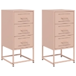 Comodini 2 pz Rosa 36x39x78 cm in Acciaio
