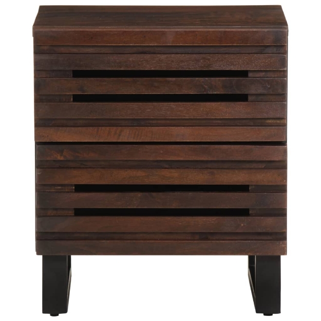 Comodino 40x34x46 cm in Legno Massello di Mango