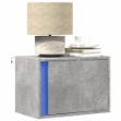 Comodino a Parete con Luci LED Grigio Cemento