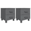 Comodini HAMAR 2 pz Grigio Scuro 40x35x44,5 cm in Legno di Pino