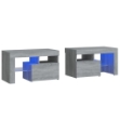 Comodini 2 pz con Luci LED Grigio Sonoma 70x36,5x40 cm