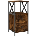 Comodino Rovere Fumo 34x35,5x70 cm in Legno Multistrato