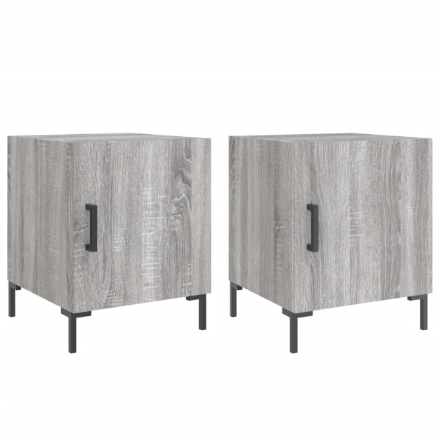 Comodini 2 pz Grigio Sonoma 40x40x50 cm in Legno Multistrato