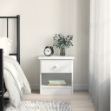 Comodino ALTA Bianco 41x35x41 cm in Legno Massello di Pino