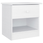 Comodino ALTA Bianco 41x35x41 cm in Legno Massello di Pino
