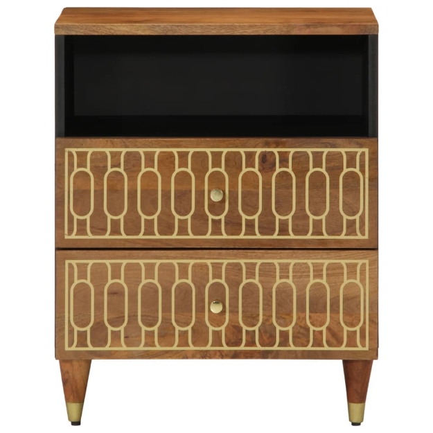 Comodino 50x33x62 cm in Legno Massello di Mango