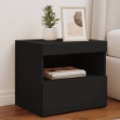 Comodini con Luci LED 2pz Neri 50x40x45 cm