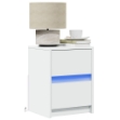 Comodino con Luci LED Bianco in Legno Multistrato