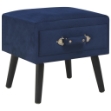 Comodino Blu 40x35x40 cm in Velluto