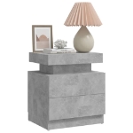 Comodino Grigio Cemento 45x35x52 cm in Legno Multistrato