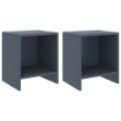 Comodini 2 pz Grigio Chiaro 35x30x40 cm Legno Massello di Pino