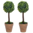 Piante di Bosso Artificiale 2 pz a Sfera con Vaso Verde 56 cm