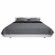 Copriletto Double-Face Trapuntato 220x240 cm Grigio e Nero
