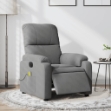 Poltrona Reclinante Massaggi Elettrica Grigio Scuro Microfibra