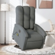 Poltrona Alzapersona Massaggi Elettrica Grigio Scuro Tessuto