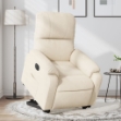 Poltrona Alzapersona Reclinabile Elettrica Beige in Microfibra