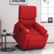 Poltrona Alzapersona Reclinabile Rosso in Similpelle