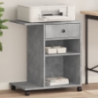 Supporto per Stampante con Ruote Grigio Cemento 60x40x68,5 cm