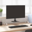 Supporto per Monitor Bianco 80x20x8cm Vetro Temperato e Metallo