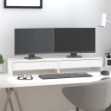 Supporto per Monitor Bianco 100x27x15 cm Legno Massello di Pino