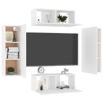 Set Mobili Porta TV 4 pz Bianco in Legno Multistrato