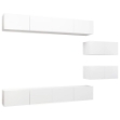 Set Mobili Porta TV 6 pz Bianco in Legno Multistrato