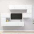 Set Mobili Porta TV 8 pz Bianco in Legno Multistrato