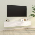 Mobili TV da Parete 2 pz Bianchi 100x30x30 cm Legno Multistrato