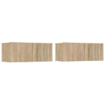 Mobili TV 2 pz Rovere Sonoma 80x30x30 cm in Legno Multistrato