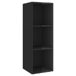 Mobile TV da Parete Nero Lucido 37x37x107 cm Legno Multistrato