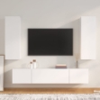 Set di Mobili Porta TV 4 pz Bianco in Legno Multistrato