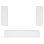 Set di Mobili Porta TV 4 pz Bianco in Legno Multistrato