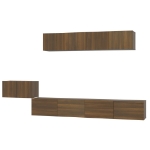 Set Mobili Porta TV 5 pz Rovere Marrone in Legno Multistrato