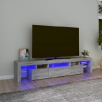 Mobile Porta TV con Luci LED Grigio Sonoma 200x36,5x40 cm