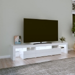 Mobile Porta TV con Luci LED Bianco Lucido 200x36,5x40 cm
