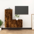 Set Mobili Porta TV 2 pz Rovere Fumo in Legno Multistrato