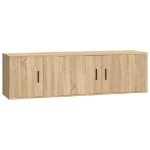 Set di Mobili Porta TV 2 pz Rovere Sonoma in Legno Multistrato