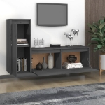 Mobili Porta TV 2 pz Grigi in Legno Massello di Pino