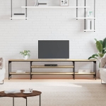 Mobile TV Rovere Sonoma 201x35x45 cm Legno Multistrato e Ferro
