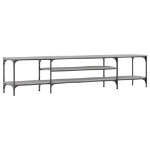 Mobile TV Grigio Sonoma 201x35x45 cm Legno Multistrato e Ferro