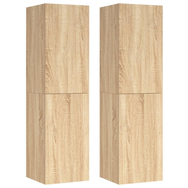 Mobili TV 2pz Rovere Sonoma 30,5x30x110 cm Legno Multistrato