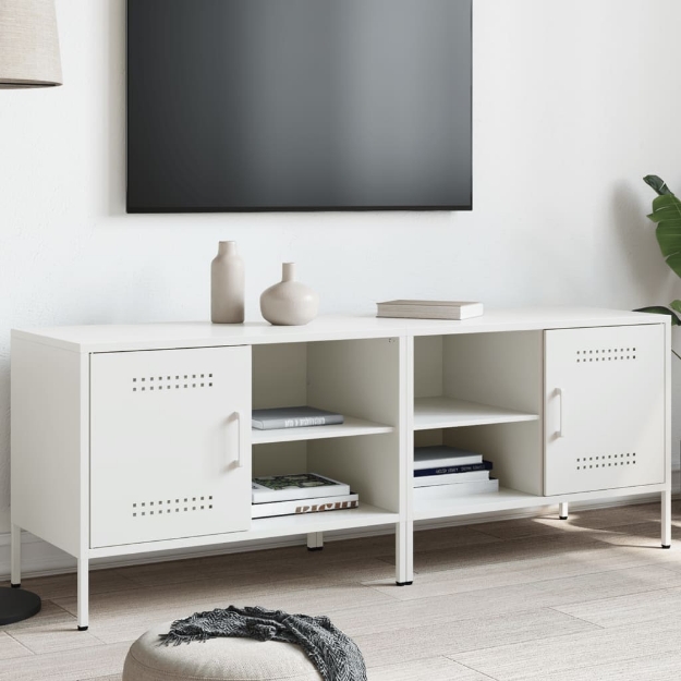 Mobili TV 2pz Bianchi 68x39x50,5 cm in Acciaio