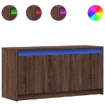 Mobile Porta TV con LED Rovere Marrone 100x34x50 cm Truciolato
