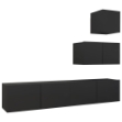 Set di Mobili Porta TV 4 pz Nero in Legno Multistrato