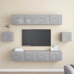 Set di Mobili Porta TV 6 pz Grigio Cemento in Legno Multistrato