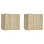 Mobili Porta TV a Parete 2pz Rovere Sonoma 30,5x30x30 cm